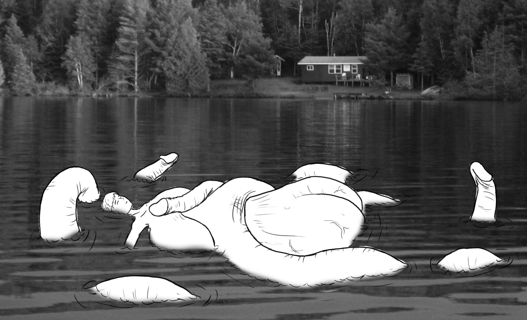 tent047
After an exhausting day, this was the best I could do. A relaxing swim in the lake, where stop thinking about my worries, and the feeling of floating. I guess it would especially thank my udders, but floated nicely. Even my tentacles ... I also felt very agile in the water. It was a nice feeling, especially after a day of exhausting heat. It was a great way to end the day and cool off.
